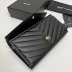 ysl-long-wallet-black-leather-gold-tone-10769-19cm Handle