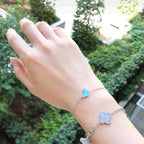 VCA BUTTERFLY TURQUOISE BUTTERFLY BRACELET SILVER