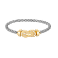 FRED CHANCE LARGE 8 FIGURE BUCKLE HALF DIAMOND BRACELET GOLD