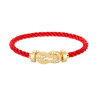 FRED CHANCE LARGE 8 FIGURE BUCKLE HALF DIAMOND BRACELET GOLD