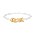 FRED CHANCE LARGE 8 FIGURE BUCKLE HALF DIAMOND BRACELET GOLD