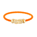 FRED CHANCE LARGE 8 FIGURE BUCKLE HALF DIAMOND BRACELET GOLD