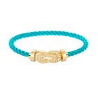 FRED CHANCE LARGE 8 FIGURE BUCKLE HALF DIAMOND BRACELET GOLD