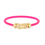 FRED CHANCE LARGE 8 FIGURE BUCKLE HALF DIAMOND BRACELET GOLD