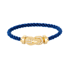 FRED CHANCE LARGE 8 FIGURE BUCKLE HALF DIAMOND BRACELET GOLD