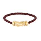 FRED CHANCE LARGE 8 FIGURE BUCKLE HALF DIAMOND BRACELET GOLD