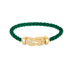 FRED CHANCE LARGE 8 FIGURE BUCKLE HALF DIAMOND BRACELET GOLD