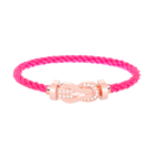 FRED CHANCE LARGE 8 FIGURE BUCKLE HALF DIAMOND BRACELET ROSE GOLD