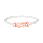 FRED CHANCE LARGE 8 FIGURE BUCKLE HALF DIAMOND BRACELET ROSE GOLD