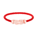 FRED CHANCE LARGE 8 FIGURE BUCKLE HALF DIAMOND BRACELET ROSE GOLD
