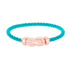 FRED CHANCE LARGE 8 FIGURE BUCKLE HALF DIAMOND BRACELET ROSE GOLD