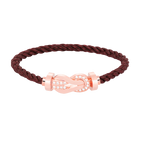FRED CHANCE LARGE 8 FIGURE BUCKLE HALF DIAMOND BRACELET ROSE GOLD