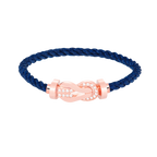 FRED CHANCE LARGE 8 FIGURE BUCKLE HALF DIAMOND BRACELET ROSE GOLD