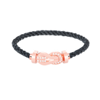 FRED CHANCE LARGE 8 FIGURE BUCKLE HALF DIAMOND BRACELET ROSE GOLD