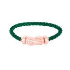 FRED CHANCE LARGE 8 FIGURE BUCKLE HALF DIAMOND BRACELET ROSE GOLD