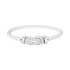 FRED CHANCE LARGE 8 FIGURE BUCKLE HALF DIAMOND BRACELET SILVER