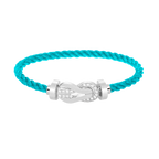 FRED CHANCE LARGE 8 FIGURE BUCKLE HALF DIAMOND BRACELET SILVER