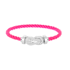 FRED CHANCE LARGE 8 FIGURE BUCKLE HALF DIAMOND BRACELET SILVER