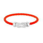 FRED CHANCE LARGE 8 FIGURE BUCKLE HALF DIAMOND BRACELET SILVER