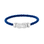 FRED CHANCE LARGE 8 FIGURE BUCKLE HALF DIAMOND BRACELET SILVER