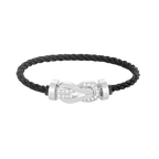FRED CHANCE LARGE 8 FIGURE BUCKLE HALF DIAMOND BRACELET SILVER