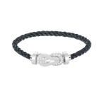 FRED CHANCE LARGE 8 FIGURE BUCKLE HALF DIAMOND BRACELET SILVER
