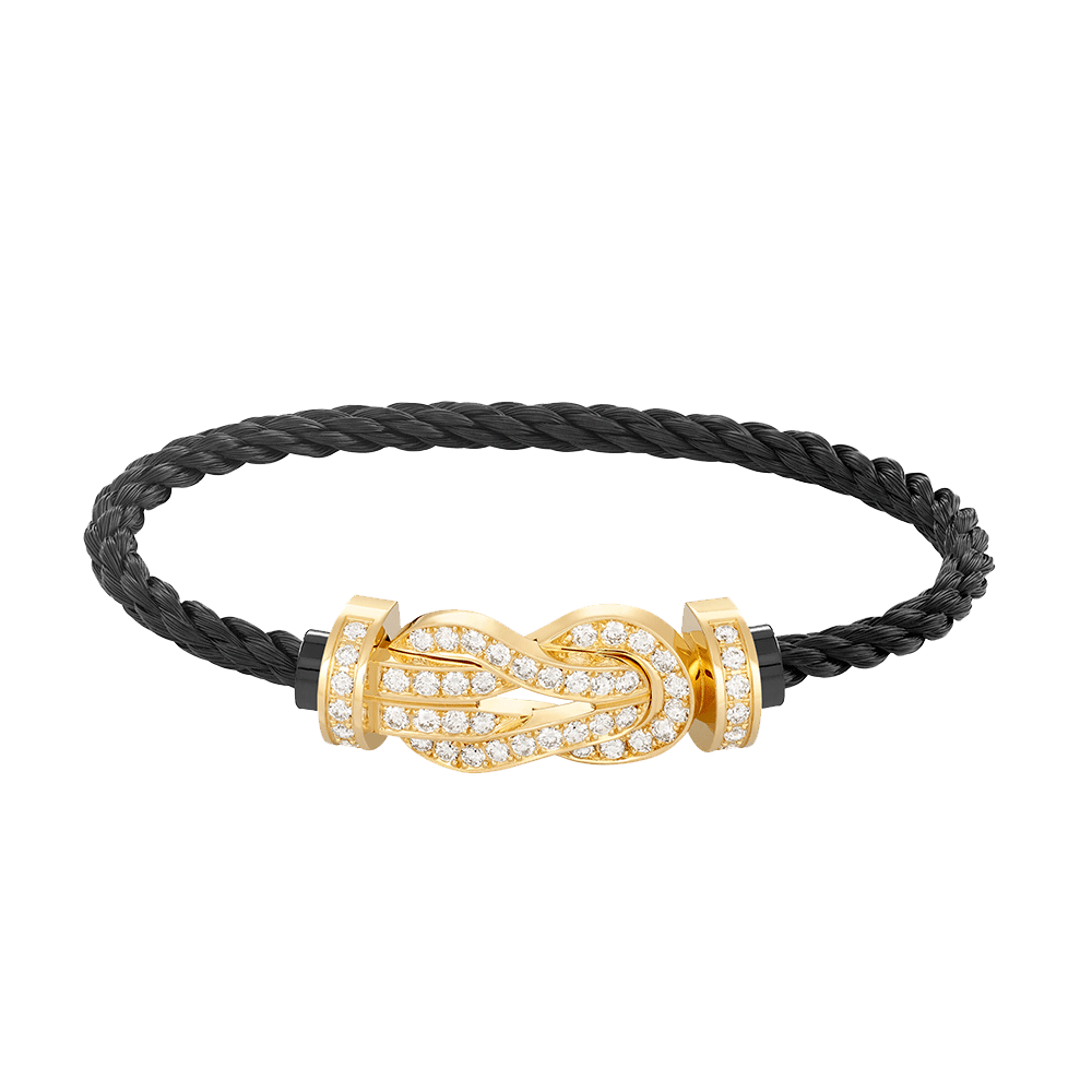 FRED CHANCE LARGE 8 FIGURE BUCKLE FULLDIAMOND BRACELET GOLD