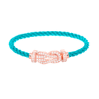 FRED CHANCE LARGE 8 FIGURE BUCKLE FULL DIAMOND BRACELET ROSE GOLD