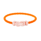 FRED CHANCE LARGE 8 FIGURE BUCKLE FULL DIAMOND BRACELET ROSE GOLD