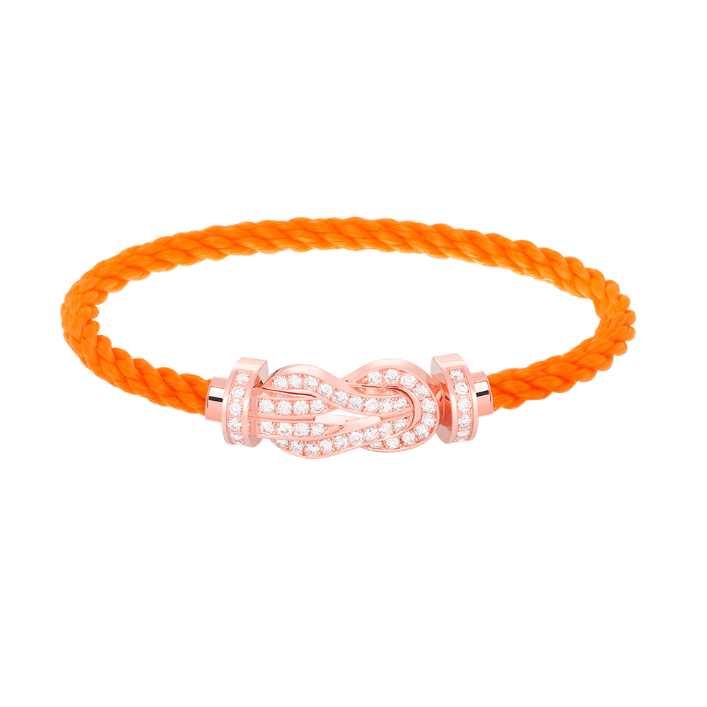 FRED CHANCE LARGE 8 FIGURE BUCKLE FULL DIAMOND BRACELET ROSE GOLD