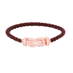 FRED CHANCE LARGE 8 FIGURE BUCKLE FULL DIAMOND BRACELET ROSE GOLD