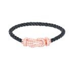 FRED CHANCE LARGE 8 FIGURE BUCKLE FULL DIAMOND BRACELET ROSE GOLD