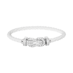 FRED CHANCE LARGE 8 FIGURE BUCKLE FULL DIAMOND BRACELET SILVER