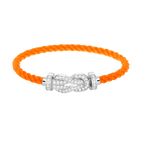 FRED CHANCE LARGE 8 FIGURE BUCKLE FULL DIAMOND BRACELET SILVER