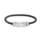 FRED CHANCE LARGE 8 FIGURE BUCKLE FULL DIAMOND BRACELET SILVER