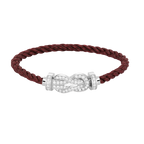 FRED CHANCE LARGE 8 FIGURE BUCKLE FULL DIAMOND BRACELET SILVER