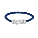 FRED CHANCE LARGE 8 FIGURE BUCKLE FULL DIAMOND BRACELET SILVER