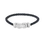 FRED CHANCE LARGE 8 FIGURE BUCKLE FULL DIAMOND BRACELET SILVER