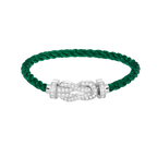 FRED CHANCE LARGE 8 FIGURE BUCKLE FULL DIAMOND BRACELET SILVER