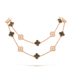 VCA CLOVER 20 MOTIFS DARK MOP DIAMOND NECKLACE