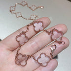 VCA CLOVER 5 MOTIF ROCK CRYSTAL BRACELET