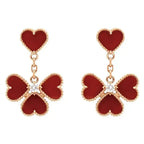 VCA SWEET CLOVER CARNELIAN EARRINGS