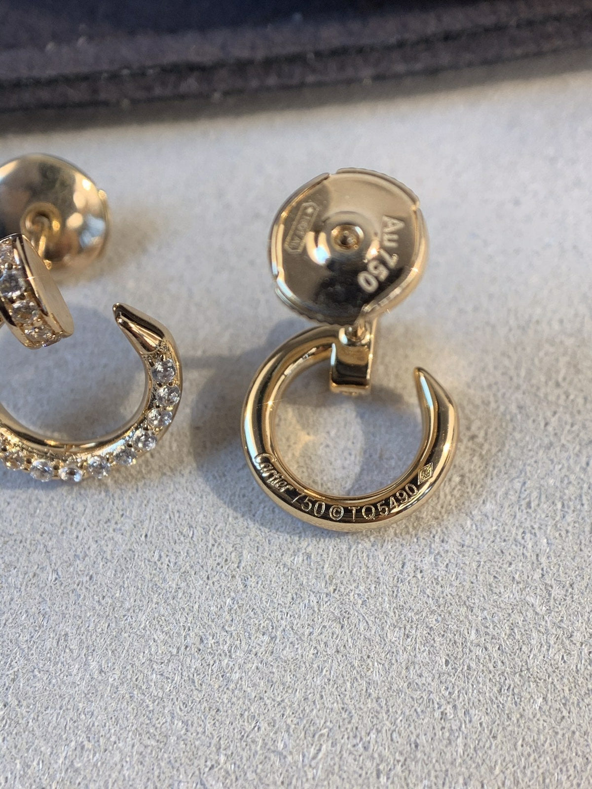 CARTIER JUSTE EARRINGS GOLD DIAMONDS