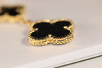 VCA CLOVER EARRINGS GOLD ONYX MOP 3 MOTIF