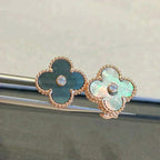 VCA CLOVER MEDIUM 1 MOTIFS GRAY MOP DIAMOND EARRINGS