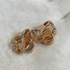 VCA CLOVER MEDIUM 1 MOTIFS CARNELIAN DIAMOND EARRINGS