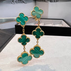 VCA CLOVER MALACHITE 3 MOTIFS GOLD