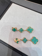 VCA CLOVER MALACHITE 3 MOTIFS GOLD