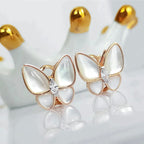 VCA BUTTERFLY MOP DIAMOND EARRINGS