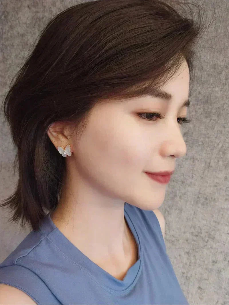 VCA BUTTERFLY MOP DIAMOND EARRINGS